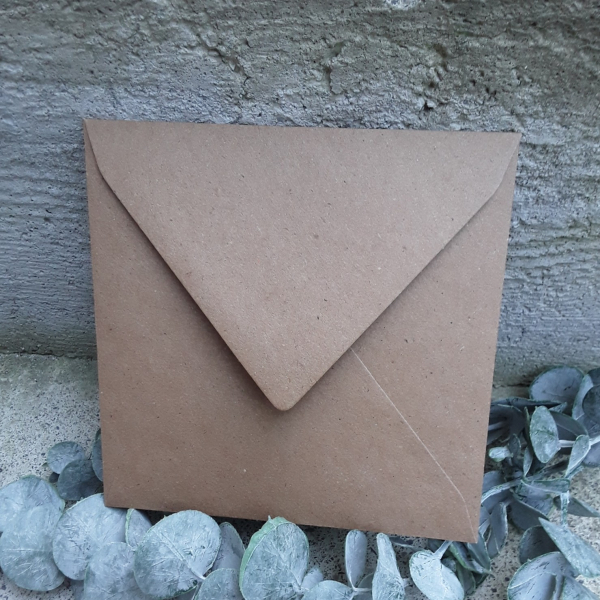 Briefumschlag Umschlag Kuvert quadratisch Kraft braun 14x14 cm
